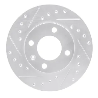 R1 Concepts EDZ-74004L Brake Rotor Drilled and Slotted Silver